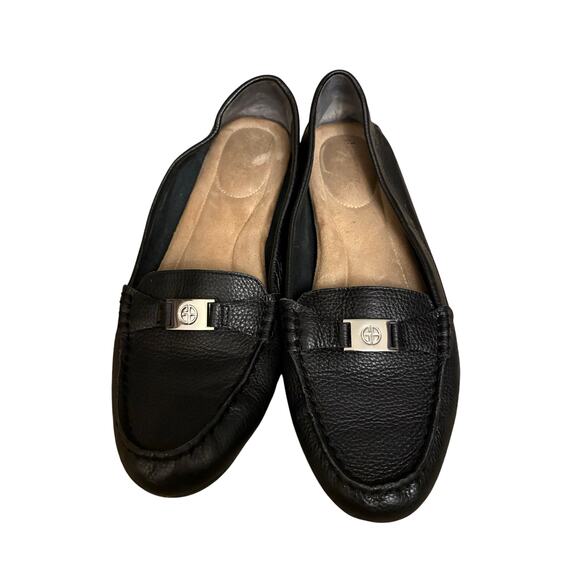 Black Giant Bernini Leather Loafers, size 8 - Picture 4 of 7